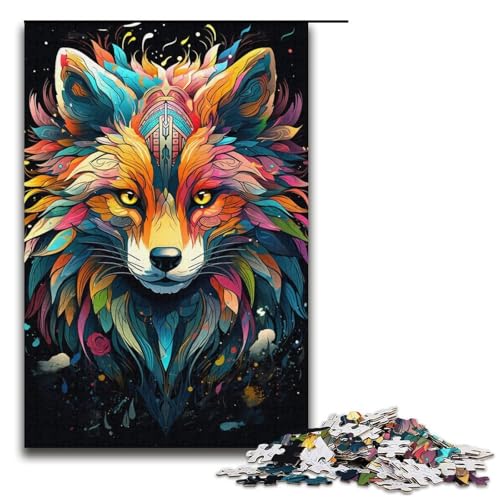 Puzzle für Erwachsene Farbmalerei Fuchs 1000 Teile Puzzle tolles Geschenk geeignet für und Teenager ab 14 Jahren 1000 PCS (38x26cm) von mowenbingpeng