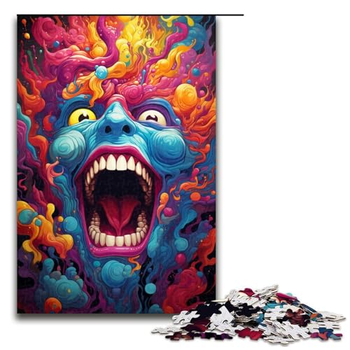Puzzle für Erwachsene Farbmonster 1000 Teile Holzpuzzle für Kinder ab 12 Jahren Heimdekoration 1000 Teile (75 x 50 cm) von mowenbingpeng