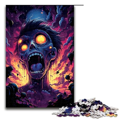 Puzzle für Erwachsene Farbmonster 1000-teiliges Holzpuzzle für Familienspiele 1000 Teile (75 x 50 cm) von mowenbingpeng