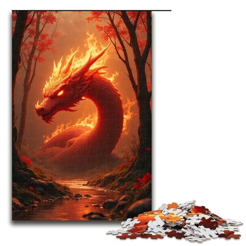 Puzzle für Erwachsene Feuerdrachenbaum 1000-teiliges Holzpuzzle für Kinder ab 12 Jahren Lernspielzeug 1000 Teile (75 x 50 cm) von mowenbingpeng