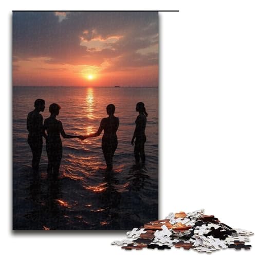 Puzzle für Erwachsene Fischerlied in der Abenddämmerung 1000 Teile Holzpuzzle für Erwachsene und Kinder ab 12 Jahren Lernspielzeug 1000 Teile (75 x 50 cm) von mowenbingpeng