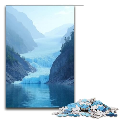 Puzzle für Erwachsene Flussgletscher 1000 Teile Holzpuzzle für Erwachsene und Kinder ab 12 Jahren Lernspielzeug 1000 Teile (75 x 50 cm) von mowenbingpeng