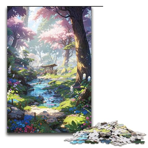 Puzzle für Erwachsene Geheimer Eingang 1000 teiliges Holzpuzzle für Familienspiele 1000 Teile (75 x 50 cm) von mowenbingpeng
