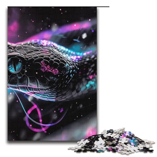 Puzzle für Erwachsene Giftschlange 1000 Teile Papierpuzzle für Kinder ab 12 Jahren Heimdekoration 1000 Teile (38 x 26 cm) von mowenbingpeng
