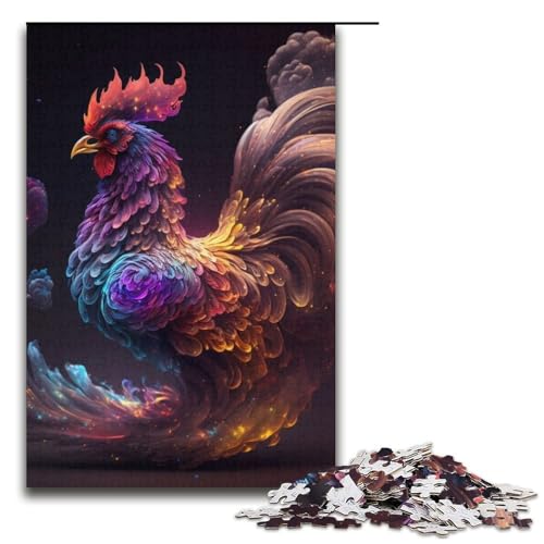 Puzzle für Erwachsene Hähne 1000-teiliges Papierpuzzle für Kinder ab 12 Jahren Heimdekoration 1000 Teile (38 x 26 cm) von mowenbingpeng