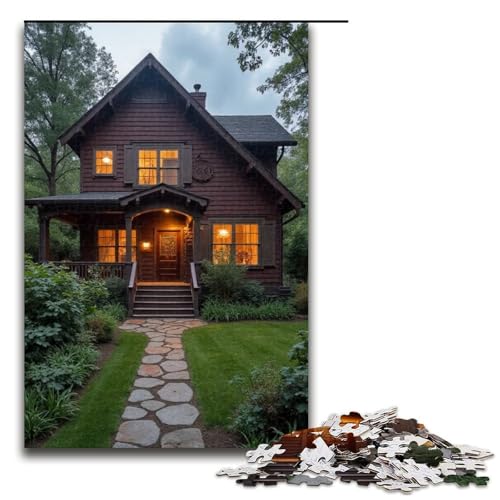 Puzzle für Erwachsene Haus () 1000-teiliges Holzpuzzle für Kinder ab 12 Jahren Heimdekoration 1000 PCS (75 x 50 cm) von mowenbingpeng