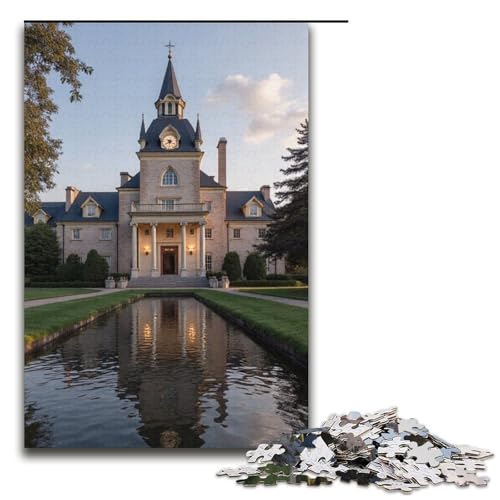 Puzzle für Erwachsene Haus 1000 Teile Holzpuzzle für Kinder ab 12 Jahren Lernspielzeug 1000 Teile (38 x 26 cm) von mowenbingpeng