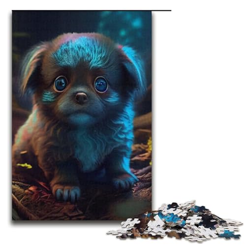 Puzzle für Erwachsene Haustierpudel 1000-teiliges Papierpuzzle für Kinder ab 12 Jahren Lernspielzeug 1000 Teile (38 x 26 cm) von mowenbingpeng