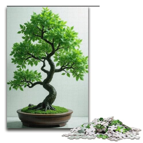 Puzzle für Erwachsene Jadebaum und Äste 1000 Teile Holzpuzzle für Kinder ab 12 Jahren Heimdekoration 1000 Teile (38 x 26 cm) von mowenbingpeng