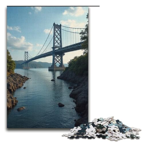 Puzzle für Erwachsene Kettenbrücke 1000 Teile Holzpuzzle für Erwachsene und Kinder ab 12 Jahren 1000 Teile (38 x 26 cm) von mowenbingpeng