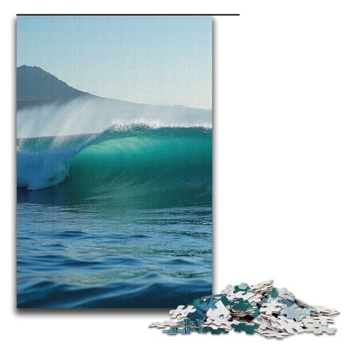 Puzzle für Erwachsene Kiefernwellen () 1000 Teile Holzpuzzle für Erwachsene und Kinder ab 12 Jahren 1000 Teile (38 x 26 cm) von mowenbingpeng