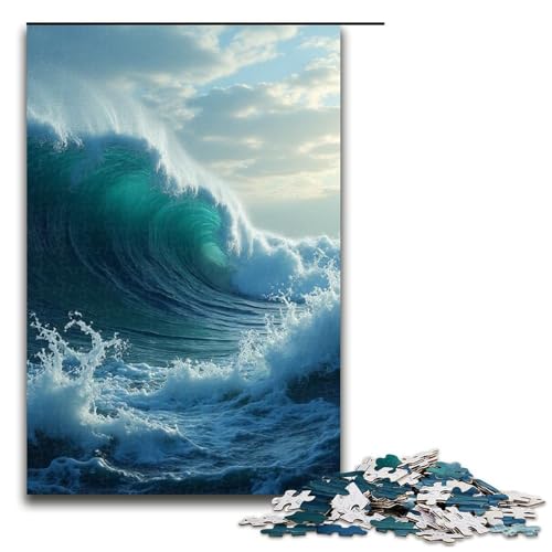 Puzzle für Erwachsene Kiefernwellen () 1000-teiliges Holzpuzzle für Familienspiele 1000 Teile (75 x 50 cm) von mowenbingpeng