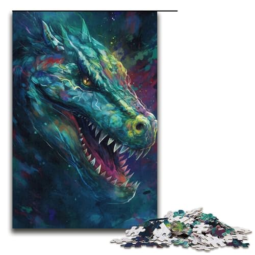Puzzle für Erwachsene Krokodilmythologie 1000-teiliges Papierpuzzle für Kinder ab 12 Jahren Heimdekoration 1000 Teile (38 x 26 cm) von mowenbingpeng