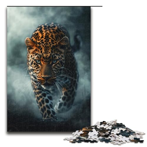Puzzle für Erwachsene Leopard 1000 Teile Holzpuzzle für Kinder ab 12 Jahren Lernspielzeug 1000 Teile (75 x 50 cm) von mowenbingpeng