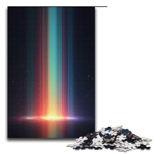 Puzzle für Erwachsene Light Prism 1000 Teile Holzpuzzle für Kinder ab 12 Jahren anspruchsvolles Spiel 1000 Teile (38 x 26 cm) von mowenbingpeng