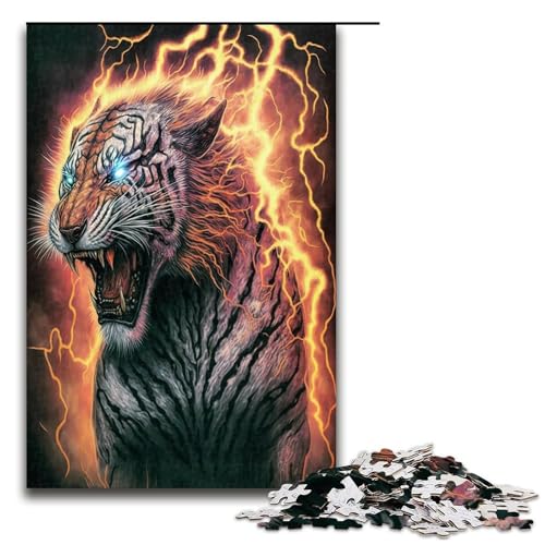 Puzzle für Erwachsene Lightning Tiger 1000 Teile Holzpuzzle für Kinder ab 12 Jahren Heimdekoration 1000 Teile (75 x 50 cm) von mowenbingpeng
