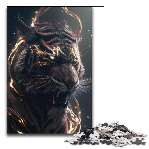 Puzzle für Erwachsene Lightning Tigers 1000 teiliges Holzpuzzle für Familienspiele 1000 Teile (38 x 26 cm) von mowenbingpeng