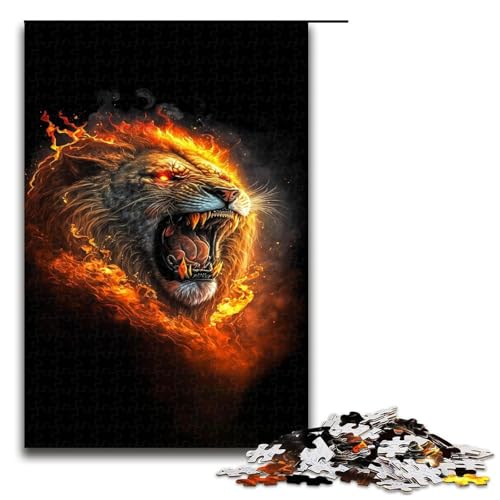 Puzzle für Erwachsene Löwe 1000 Teile Holzpuzzle für Erwachsene und Kinder ab 12 Jahren 1000 Teile (75 x 50 cm) von mowenbingpeng