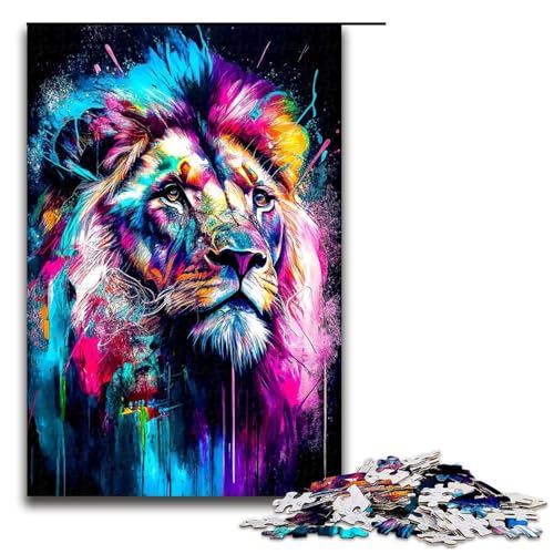 Puzzle für Erwachsene Löwe 1000 Teile Holzpuzzle für Erwachsene und Kinder ab 12 Jahren Lernspielzeug 1000 Teile (75 x 50 cm) von mowenbingpeng