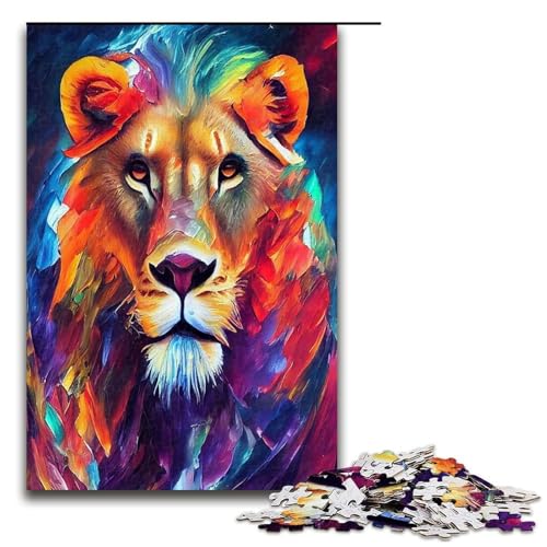 Puzzle für Erwachsene Löwe 1000 Teile Holzpuzzle für Kinder ab 12 Jahren Lernspielzeug 1000 Teile (75 x 50 cm) von mowenbingpeng