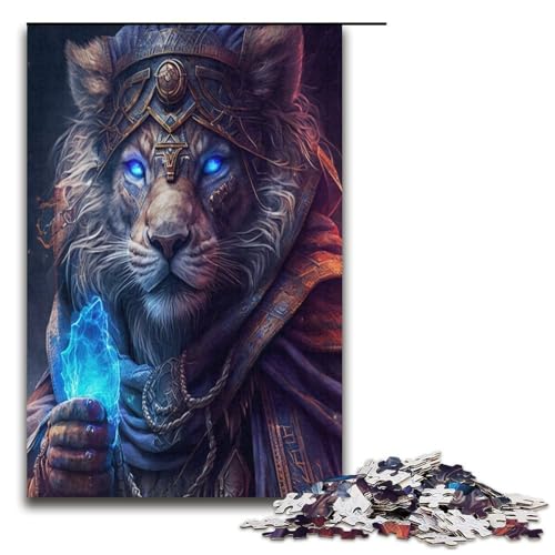 Puzzle für Erwachsene Löwen 1000 Teile Holzpuzzle für Kinder ab 12 Jahren Lernspielzeug 1000 Teile (38 x 26 cm) von mowenbingpeng