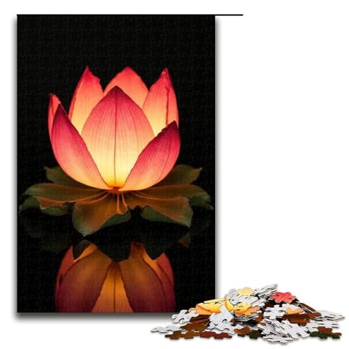 Puzzle für Erwachsene Lotuslaterne 1000 Teile tolles Geschenk geeignet für Teenager ab 14 Jahren 1000 Teile (75 x 50 cm) von mowenbingpeng