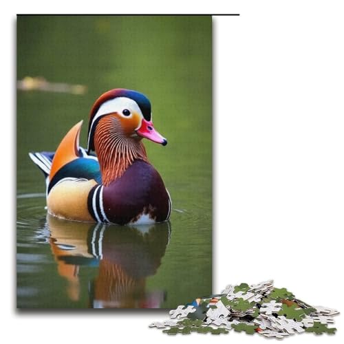 Puzzle für Erwachsene Mandarin-Ententeich 1000 Teile Holzpuzzle für Erwachsene und Kinder ab 12 Jahren Lernspielzeug 1000 Teile (38 x 26 cm) von mowenbingpeng