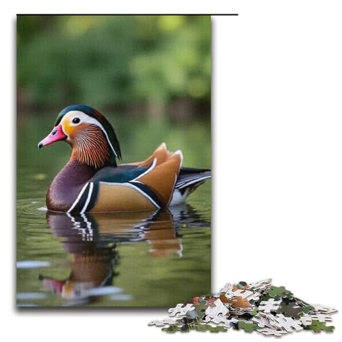 Puzzle für Erwachsene Mandarin-Ententeich 1000 Teile Holzpuzzle für Erwachsene und Kinder ab 12 Jahren Lernspielzeug 1000 Teile (38 x 26 cm) von mowenbingpeng