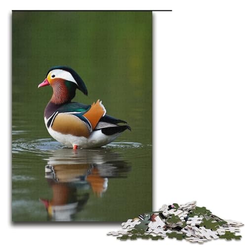 Puzzle für Erwachsene Mandarin-Ententeich 1000-teiliges Holzpuzzle für Kinder ab 12 Jahren Lernspielzeug 1000 Teile (38 x 26 cm) von mowenbingpeng