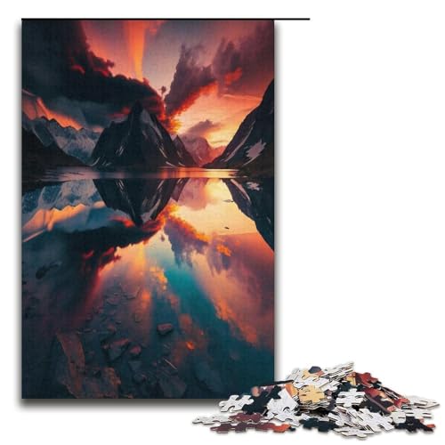 Puzzle für Erwachsene Mountain Mirage 1000 teiliges Holzpuzzle für Kinder ab 12 Jahren Heimdekoration 1000 Teile (38 x 26 cm) von mowenbingpeng