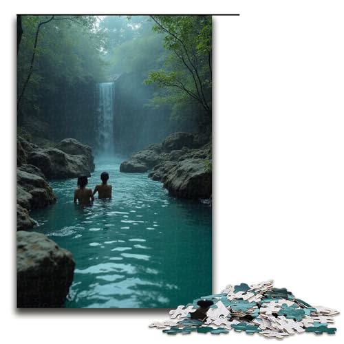 Puzzle für Erwachsene Naturschwimmbad 1000 Teile Holzpuzzle für Erwachsene und Kinder ab 12 Jahren 1000 Teile (75 x 50 cm) von mowenbingpeng