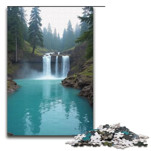 Puzzle für Erwachsene Naturschwimmbad 1000-teiliges Holzpuzzle für Erwachsene und Kinder ab 12 Jahren 1000 Teile (38 x 26 cm) von mowenbingpeng
