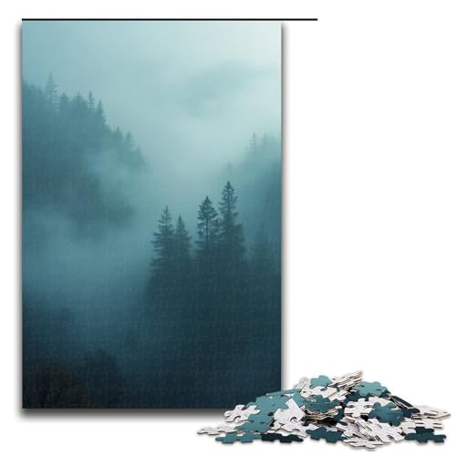 Puzzle für Erwachsene Nebeldampf 1000 Teile Holzpuzzle für Kinder ab 12 Jahren Lernspielzeug 1000 Teile (75 x 50 cm) von mowenbingpeng