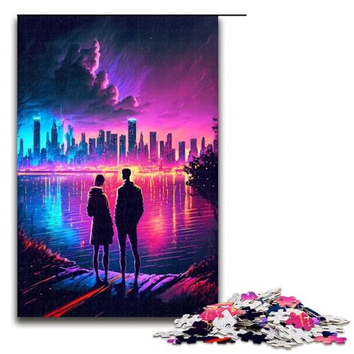 Puzzle für Erwachsene Paar Seelandschaft 1000 Teile Holzpuzzle für Kinder ab 12 Jahren anspruchsvolles Spiel 1000 Teile (75 x 50 cm) von mowenbingpeng