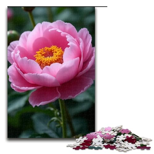 Puzzle für Erwachsene Pfingstrosenblume 1000-teiliges Holzpuzzle für Familienspiele 1000 Teile (75 x 50 cm) von mowenbingpeng