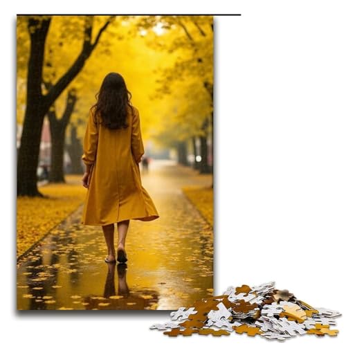 Puzzle für Erwachsene Pflaumengelber Regen 1000 Teile Holzpuzzle für Kinder ab 12 Jahren Heimdekoration 1000 Teile (75 x 50 cm) von mowenbingpeng