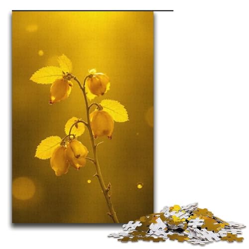 Puzzle für Erwachsene Pflaumengelber Regen 1000 Teile Holzpuzzle für Kinder ab 12 Jahren anspruchsvolles Spiel 1000 Teile (38 x 26 cm) von mowenbingpeng