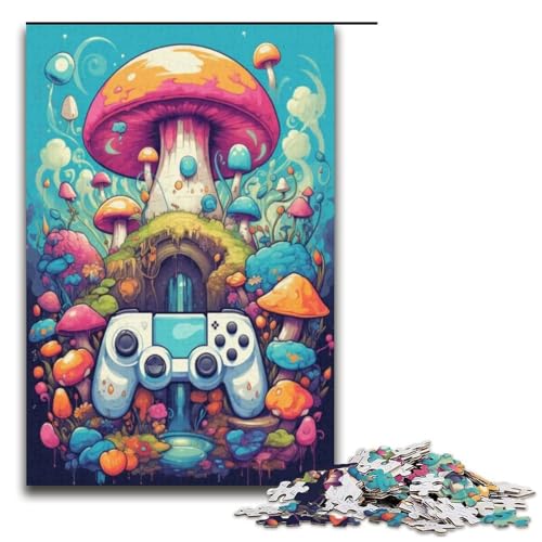 Puzzle für Erwachsene Pilz Gamepad 1000 Teile Holzpuzzle für Erwachsene und Kinder ab 12 Jahren 1000 Teile (38 x 26 cm) von mowenbingpeng