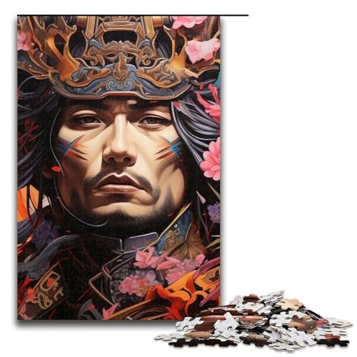 Puzzle für Erwachsene Psychedelic Samurai 1000-teiliges Holzpuzzle für Kinder ab 12 Jahren Heimdekoration 1000 Teile (75 x 50 cm) von mowenbingpeng