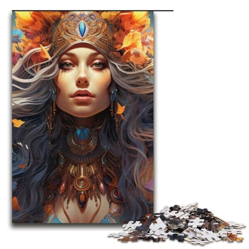 Puzzle für Erwachsene Psychedelische Göttin des Nordvolkes 1000-teiliges Papierpuzzle für Kinder ab 12 Jahren Lernspielzeug 1000 Teile (38 x 26 cm) von mowenbingpeng