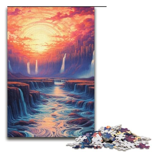 Puzzle für Erwachsene Psychedelische Landschaft 1000 Teile Puzzle tolles Geschenk geeignet für Teenager ab 14 Jahren 1000 Teile (38 x 26 cm) von mowenbingpeng