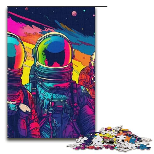 Puzzle für Erwachsene Psychedelischer Astronaut 1000 Teile Papierpuzzle für Erwachsene und Kinder ab 12 Jahren Lernspielzeug 1000 Teile (38 x 26 cm) von mowenbingpeng