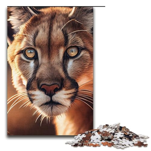 Puzzle für Erwachsene Puma 1000 Teile tolles Geschenk geeignet für Teenager ab 14 Jahren 1000 Teile (38 x 26 cm) von mowenbingpeng