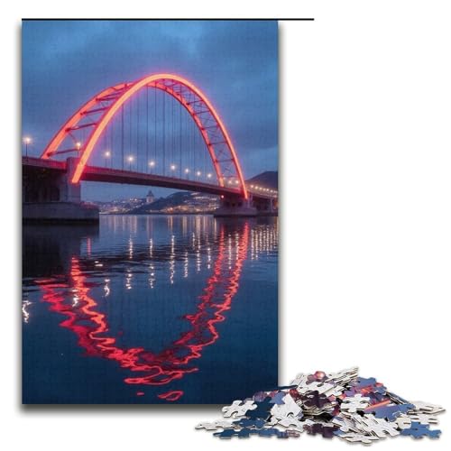 Puzzle für Erwachsene Rainbow Bridge 1000 Teile Holzpuzzle für Erwachsene und Kinder ab 12 Jahren Lernspielzeug 1000 Teile (38 x 26 cm) von mowenbingpeng