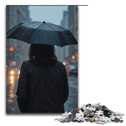Puzzle für Erwachsene Regen 1000 Teile Holzpuzzle für Erwachsene und Kinder ab 12 Jahren 1000 Teile (38 x 26 cm) von mowenbingpeng