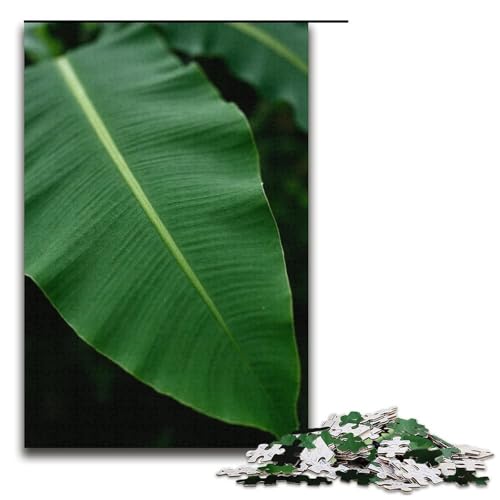 Puzzle für Erwachsene Regen auf Bananenblättern 1000-teiliges Holzpuzzle für Kinder ab 12 Jahren Heimdekoration 1000 Teile (38 x 26 cm) von mowenbingpeng