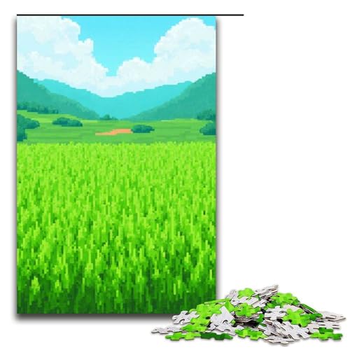 Puzzle für Erwachsene Reisfelder 1000 Teile Holzpuzzle für Erwachsene und Kinder ab 12 Jahren 1000 Teile (75 x 50 cm) von mowenbingpeng