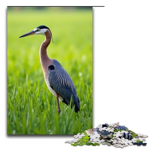 Puzzle für Erwachsene Reisfeldreiher 1000-teiliges Holzpuzzle für Kinder ab 12 Jahren Lernspielzeug 1000 Teile (75 x 50 cm) von mowenbingpeng