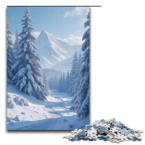Puzzle für Erwachsene Rika Snow 1000 Teile Holzpuzzle für Erwachsene und Kinder ab 12 Jahren 1000 Teile (38 x 26 cm) von mowenbingpeng