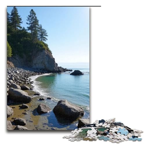 Puzzle für Erwachsene Rocky Beach 1000 Teile Holzpuzzle für Erwachsene und Kinder ab 12 Jahren 1000 Teile (75 x 50 cm) von mowenbingpeng